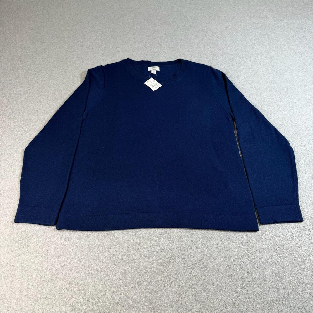J Crew Sweater Women XL Blue Wool Blend Teddie Heritage Academia Capsule Classic